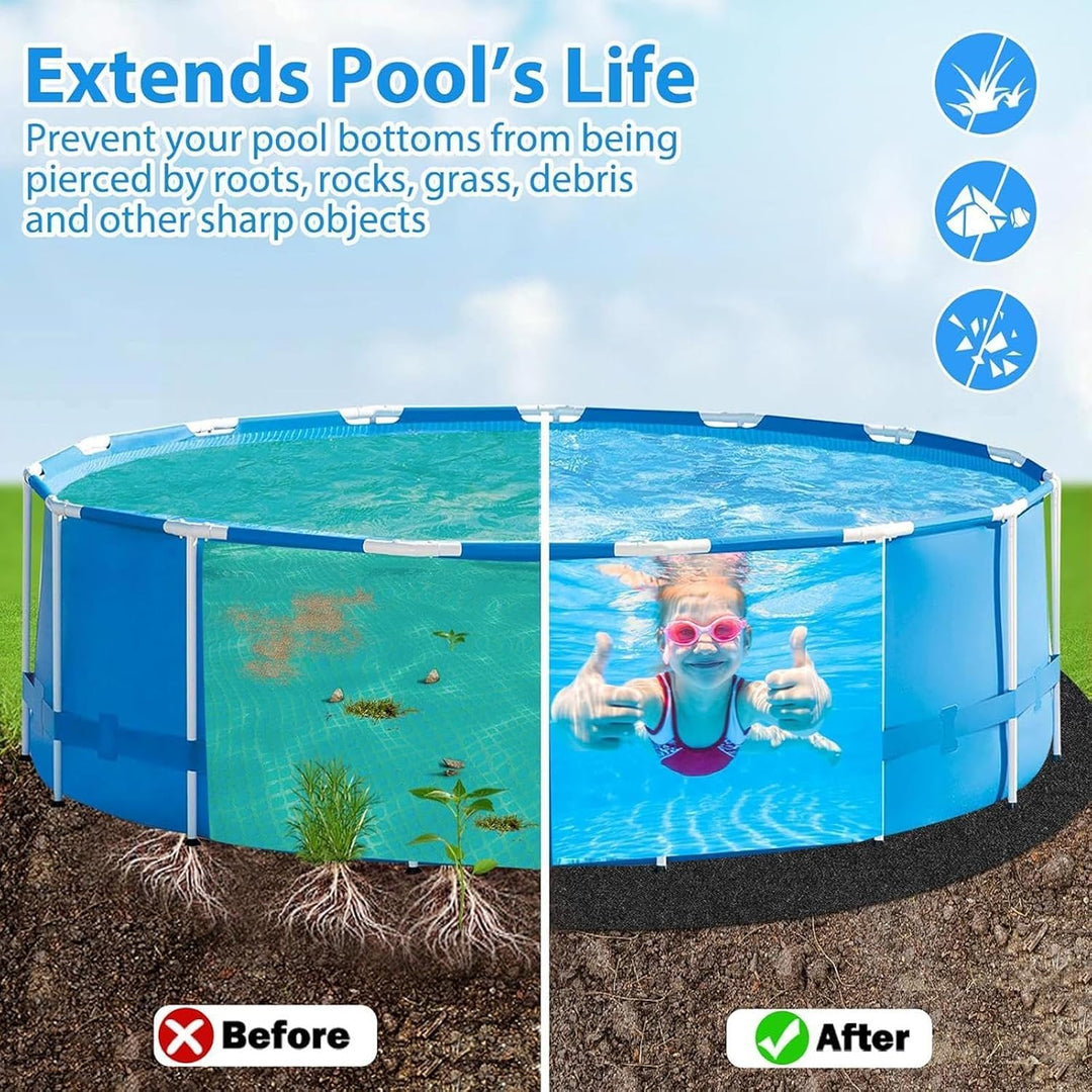 Extra dicke Poolmatte, Poolfolie rund, Schwimmbäder Bodenplane Outdoor Runde Spa Pools Bodenschutz,