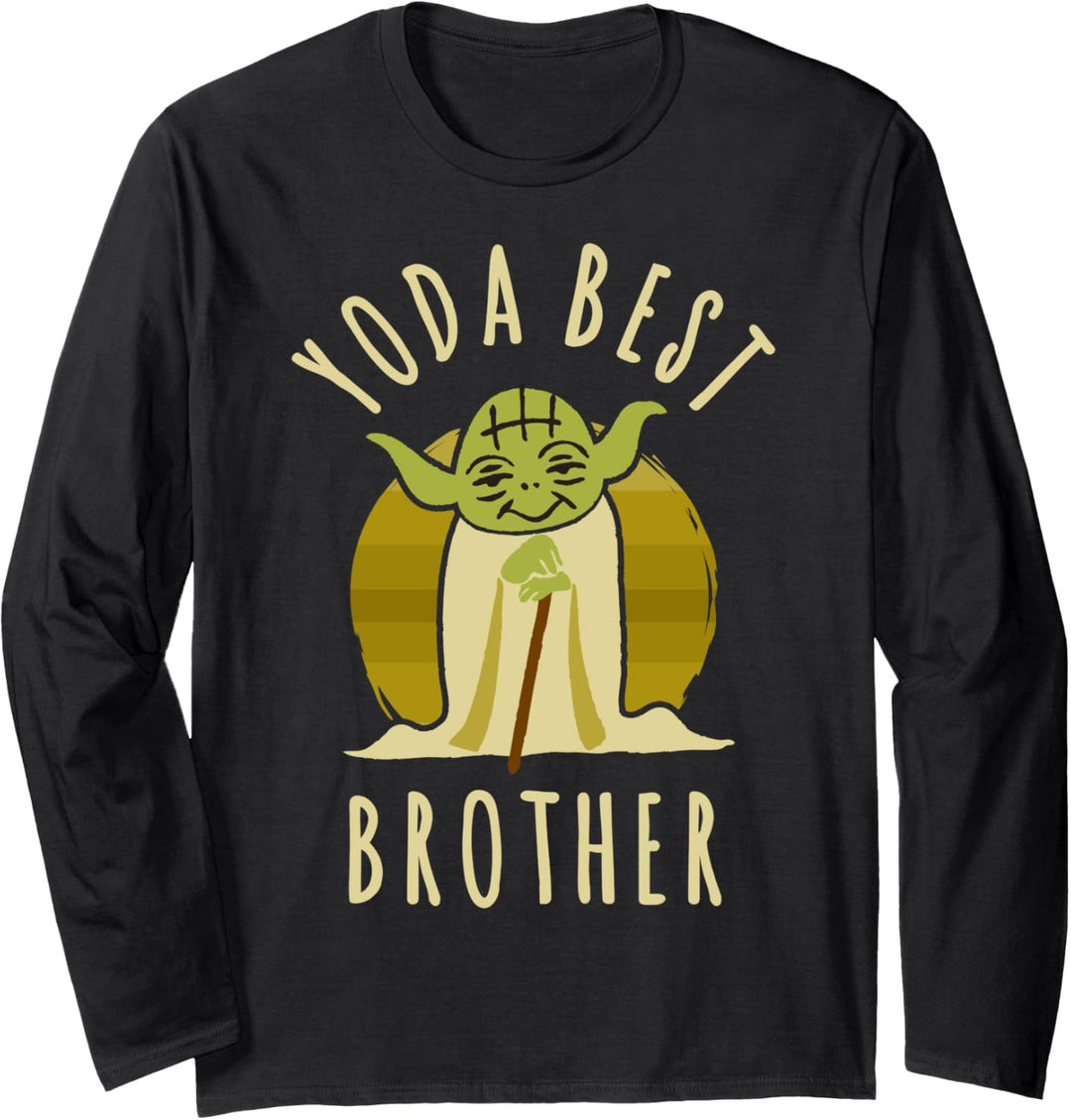 Star Wars Yoda Best Brother Cartoon Yoda Langarmshirt