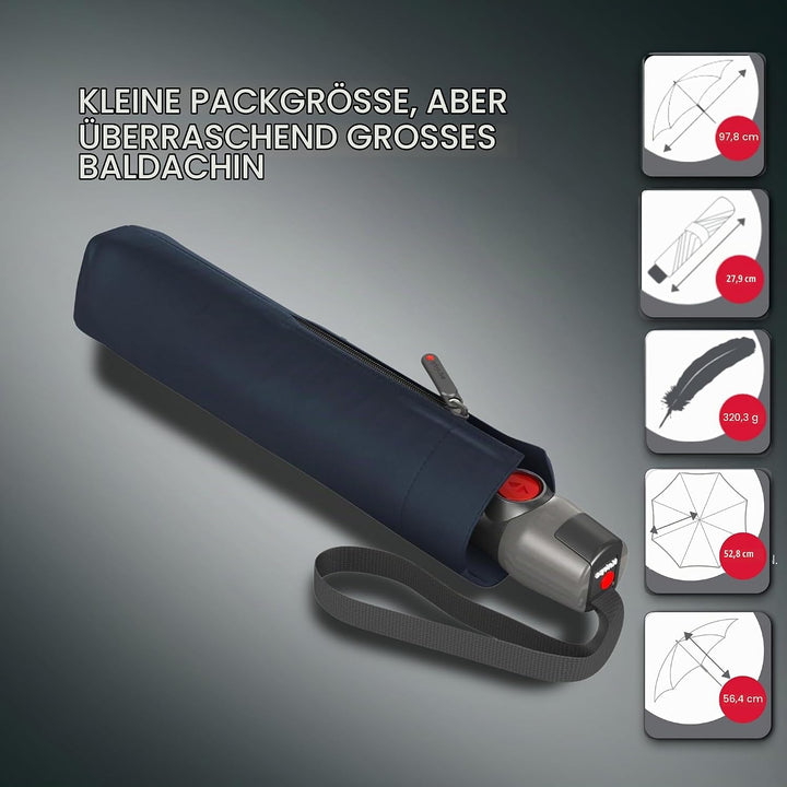 Knirps T.200 M Duomatic - Taschenschirm Regenschirm navy Mittel Navy, Mittel Navy