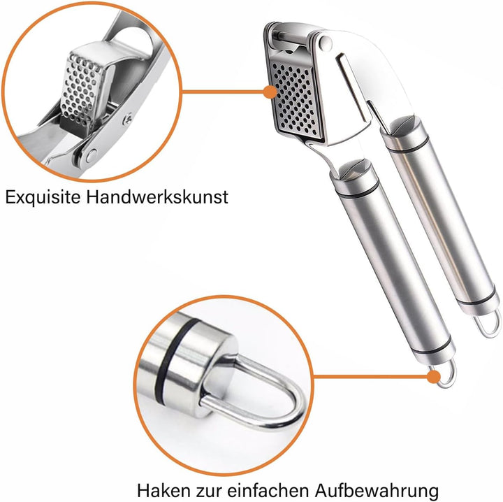 Knoblauchpresse,Einfaches Ausdrücken von Knoblauch und Ingwer(KeinSchalen Nötig),Leicht zu Reinigend