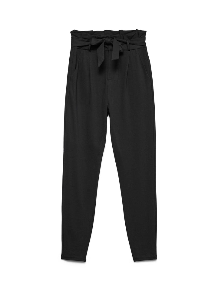 VERO MODA Damen Vmeva Hr Loose Paperbag PNT Ga Tall Noos Hose XS / 36L Schwarz, XS / 36L Schwarz
