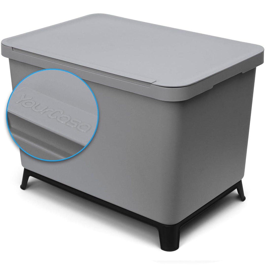 YourCasa® Mülleimer 4 Fächer [40L] im exklusiven Design Mülltrennsystem - Mülleimer Küche mit Deckel