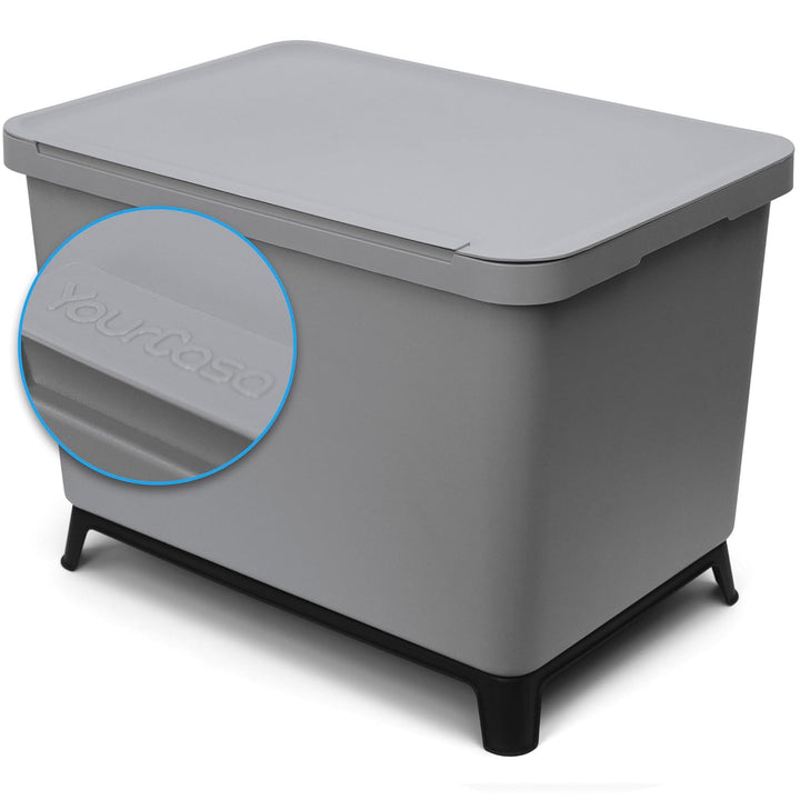 YourCasa® Mülleimer 4 Fächer [40L] im exklusiven Design Mülltrennsystem - Mülleimer Küche mit Deckel