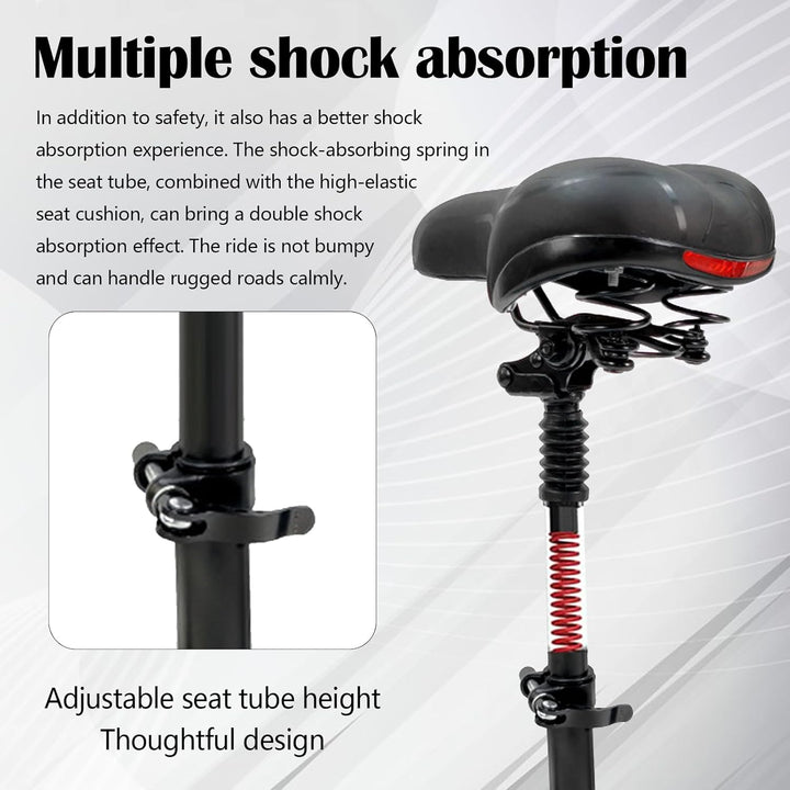 Sitz, Stossdämpfendes Kissen für Ninebot ZT3Pro Elektroscooter, Höhenverstellbar 45-65cm Sitz Klappb