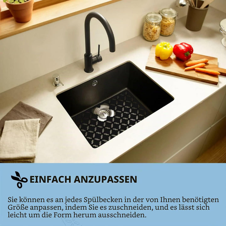 Top-spring Spülbeckenmatte, 2-tlg. Küchenspülen-Schutzmatte für Keramik-/Edelstahlspülen, zuschneidb