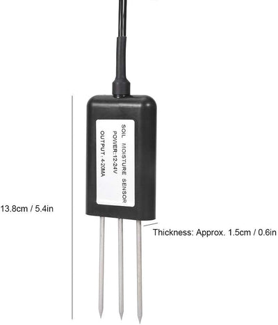 Bodenfeuchtesensor, 2 in 1 Multifunktions-Bodenfeuchtesensor 4-20mA Temperatur-Feuchte-Boden-Messumf