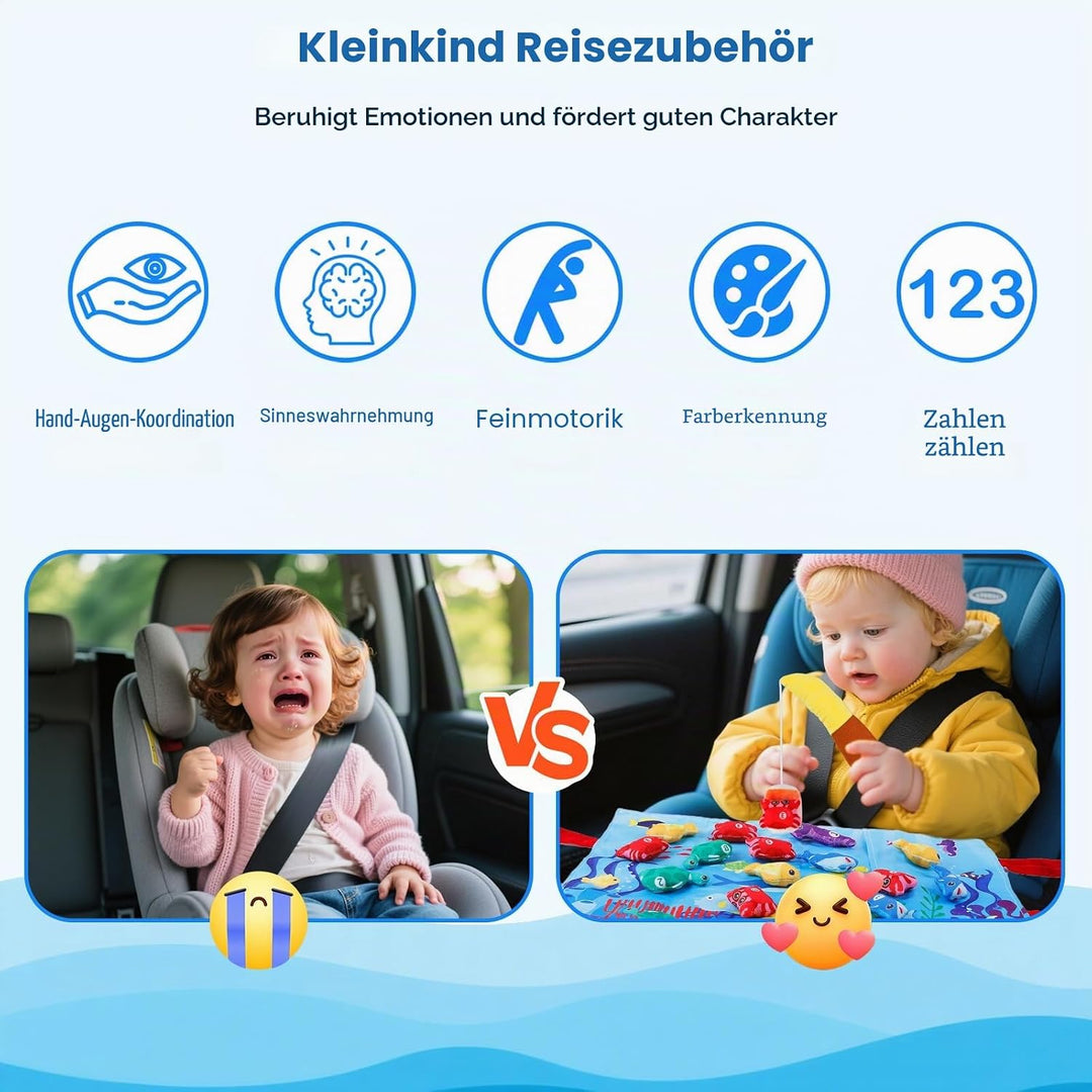 Baby Spielzeug ab 1 2 3 Jahr, Montessori Sensorik Ozean Angelspielzeug, Angelspiel für Kinder 6 12 M
