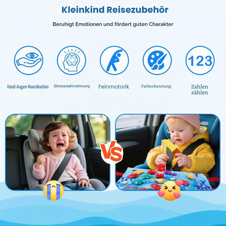 Baby Spielzeug ab 1 2 3 Jahr, Montessori Sensorik Ozean Angelspielzeug, Angelspiel für Kinder 6 12 M