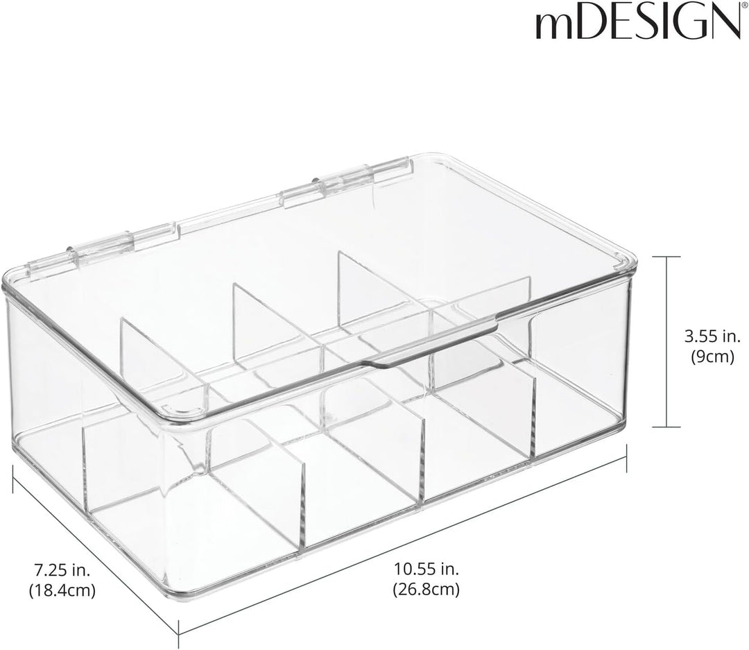 mDesign Teekiste (2er Pack) – die praktische, stapelbare Teebox zur Teebeutel Aufbewahrung – auch al