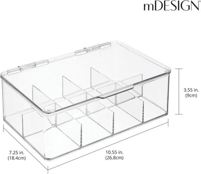 mDesign Teekiste (2er Pack) – die praktische, stapelbare Teebox zur Teebeutel Aufbewahrung – auch al