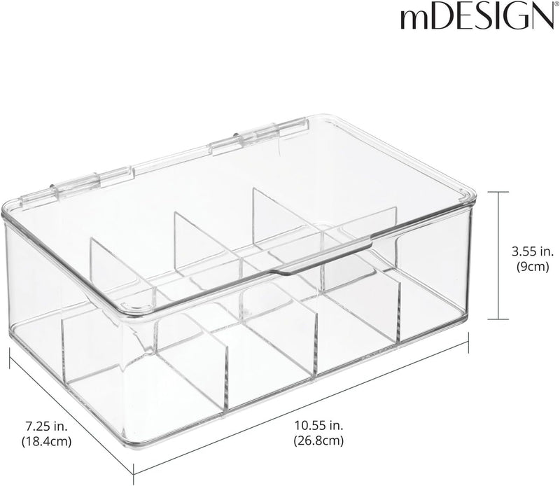 mDesign Teekiste (2er Pack) – die praktische, stapelbare Teebox zur Teebeutel Aufbewahrung – auch al