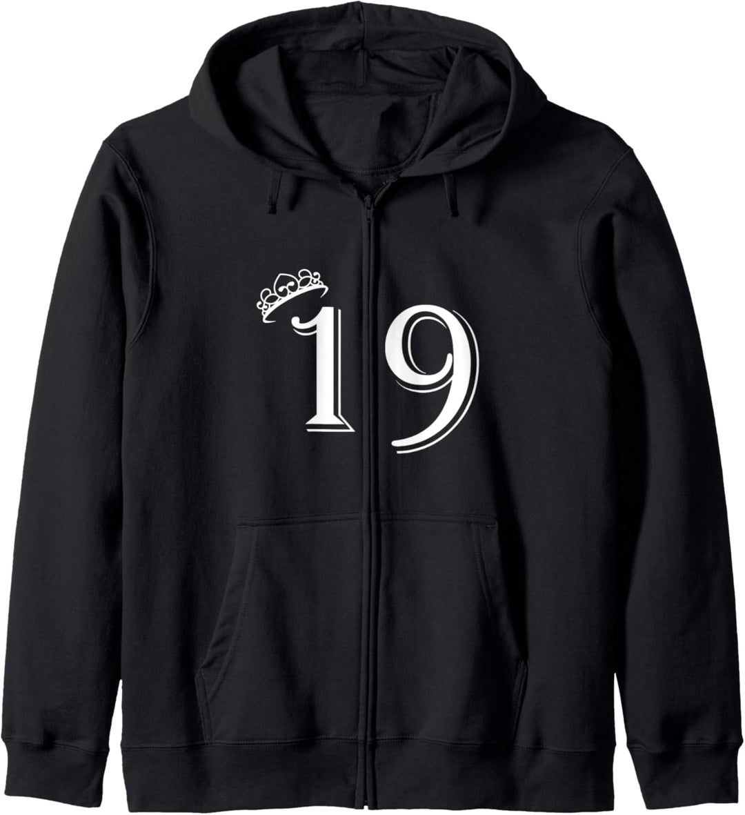 19. Geburtstag Frauen Männer Vintage Zahl 19 mit Krone Kapuzenjacke