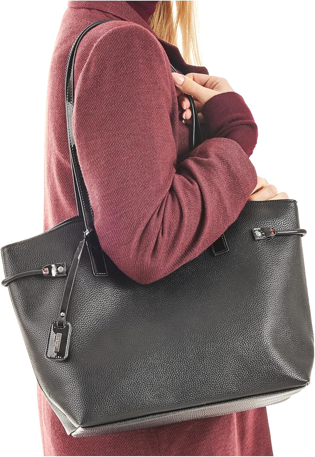 Rieker Damen H1527 Shopper, Schwarz