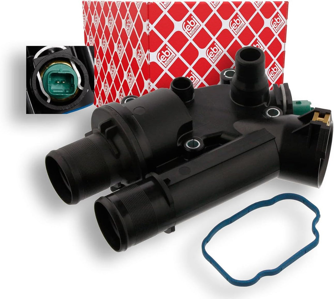 febi bilstein 36037 Thermostat mit Gehäuse, Dichtung und Temperaturschalter , 1 Stück
