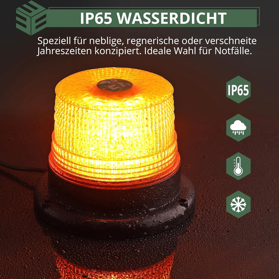 EYPINS 40 LED Rundumleuchte, 40W Auto Warnleuchte, Rundumleuchte Orange, Magnet Warnlicht Blinkleuch