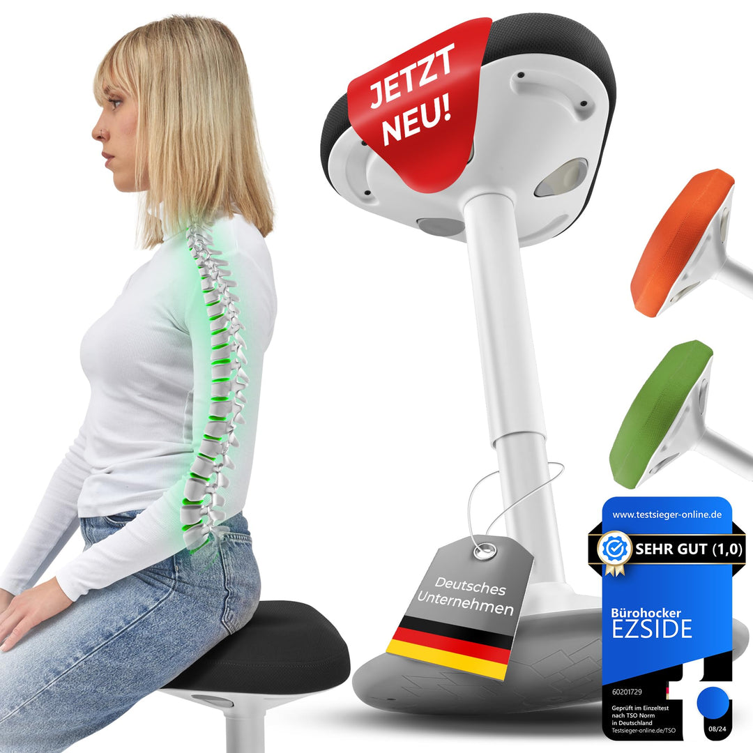 EZSIDE SMART-Sitzen: Bürohocker | Hocker | Sitzhocker ergonomisch mit Schwingeffekt | Ergonomischer