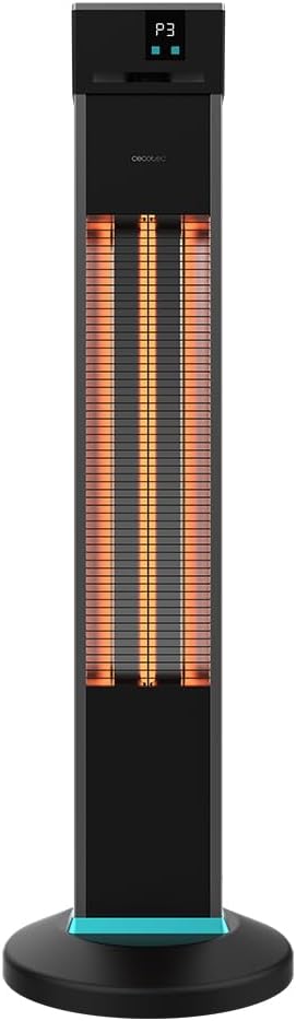 Cecotec Elektrischer Aussenheizlüfter in Turmform ReadyWarm 2000 Power Tower, 2000 W mit 3 Leistungs