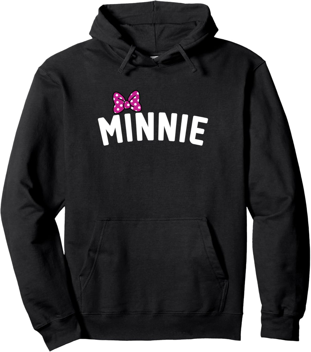 Disney Mickey And Friends Minnie Bow Text Pullover Hoodie