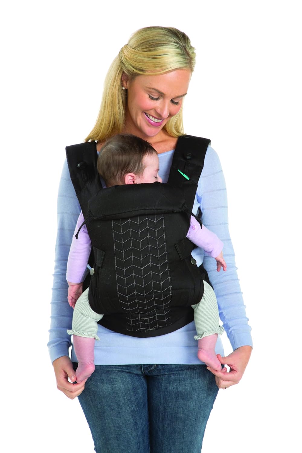 INFANTINO Upscale Verstellbare Babytrage Verschiedene Tragepositionen Baby Carrier, Schwarz Upscale