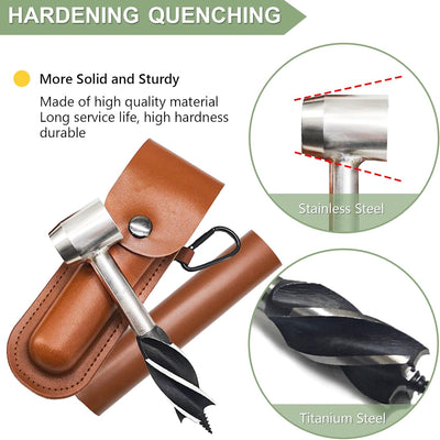 Handbohrer Bushcraft, Holzbohrer Outdoor Hand Schraubenschlüssel Scotch Eye Auger Manueller Bushcraf