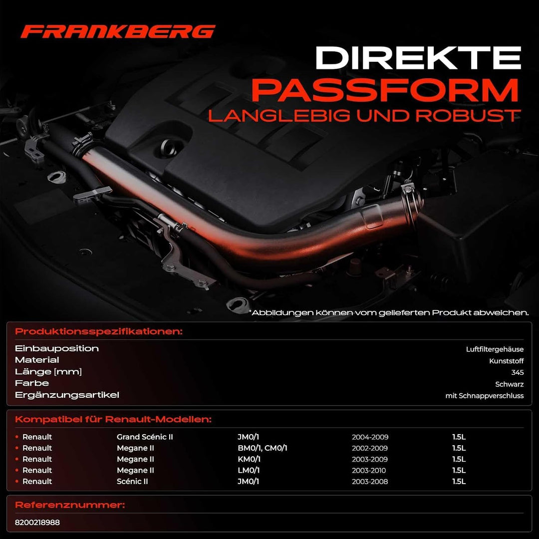 Ladeluftschlauch Turboschlauch für Grand Scénic II JM0/1 Megane II BM0/1 CM0/1 KM0/1 LM0/1 Scénic II
