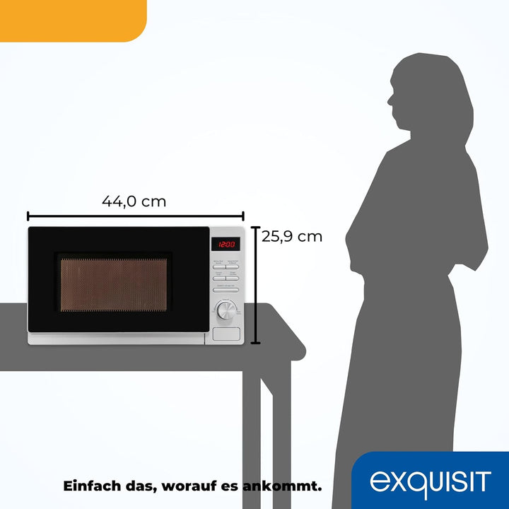Exquisit Mikrowelle MW2070-3GDIsi | 1000 Watt | Timer | Schnellstart