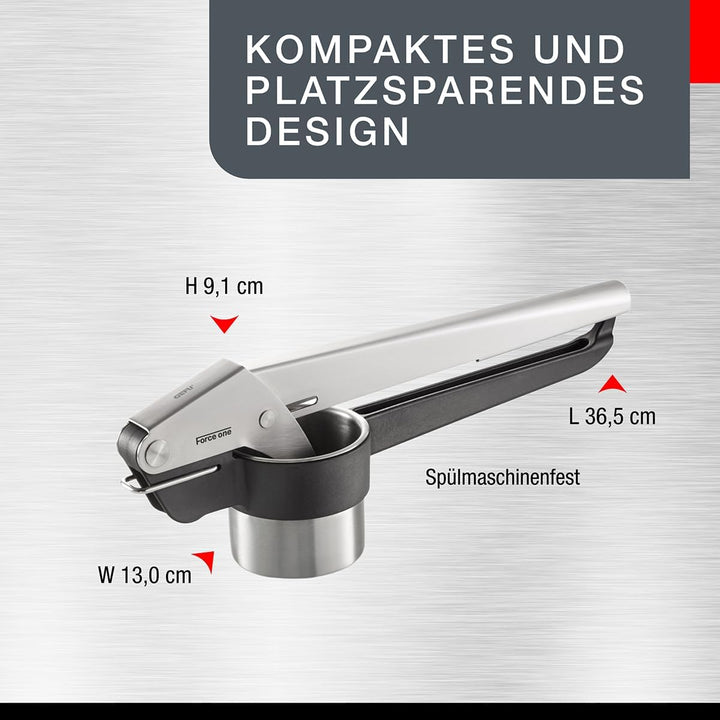 Gefu 13110 Kartoffel-, Saft- und Spätzle-Presse Force One - Profi Küchenhelfer aus Edelstahl mit 2