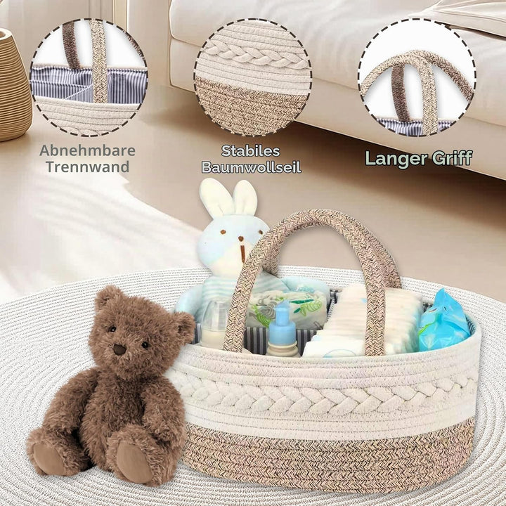 Zyluniy Baby Windel Caddy Organizer, Wickel Organizer, Windel Caddy mit Fächern &amp; Griffen, Multifunk