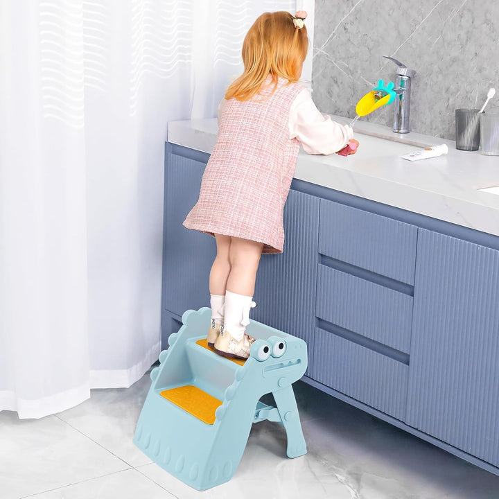 Tritthocker Kinder, Hocker Kinder Klappbar Tritthocker 2 Stufen, Rutschfester Hocker Kinder Bad Anti