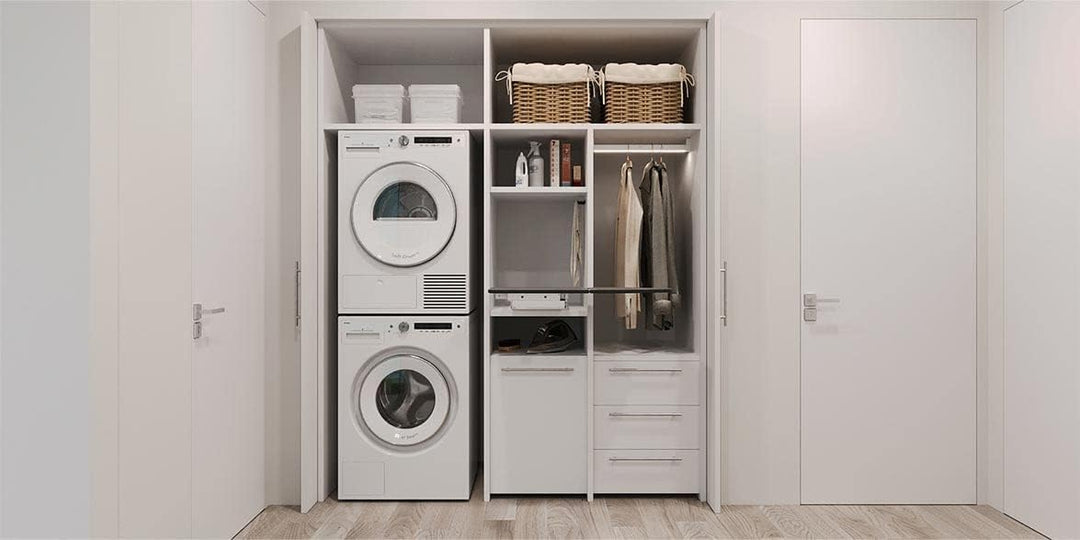 Emuca - Wäschekorb Wäsche für Modul 450mm, Wäscheschrank mit ausklappbarem, Verchromt, Stahl Kippbar
