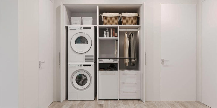 Emuca - Wäschekorb Wäsche für Modul 450mm, Wäscheschrank mit ausklappbarem, Verchromt, Stahl Kippbar