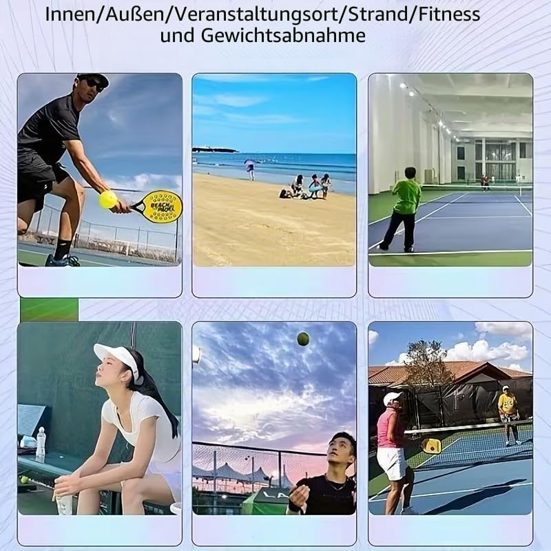 Paar Strandschläger Padel Beach Tennis mit weichem Ball Set aus Holz Meer, Strand, Pool, Meer, Garte