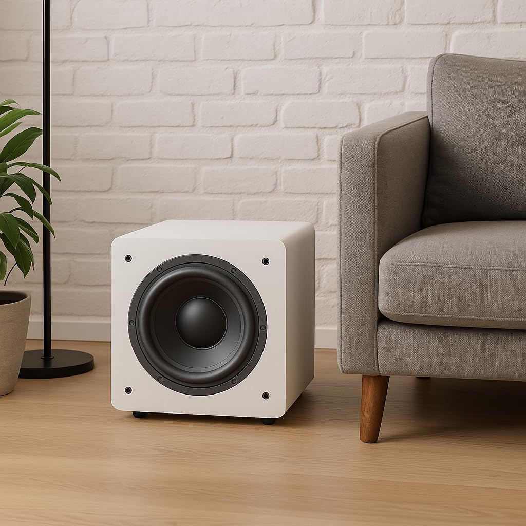 DYNAVOICE - Aktiver Subwoofer 8".Ref: Challenger Sub-8, Weiss