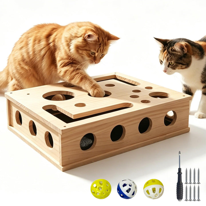 Katzen Krallenpflege Spielzeug, Katzen Krallenfeile Box, Beschäftigungsbox, Kratzpuzzle Spielbox, Ka