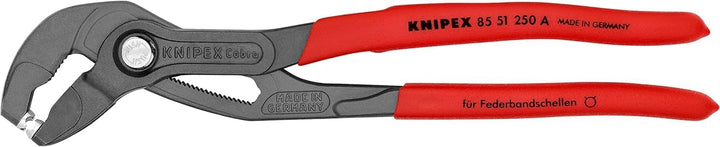 KNIPEX Federbandschellenzange für Schlauchschellen, Chrom-Vanadium, atramentiert, 250 mm, 85 51 250