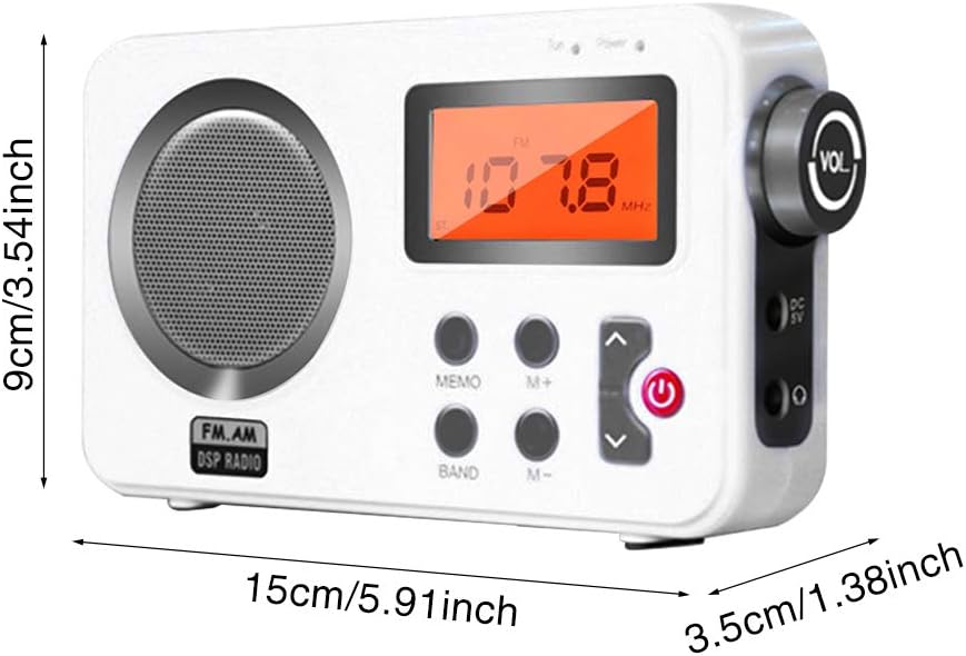 Duschradio-Lautsprecher, DAB/DAB+ Radio mit LCD-Display, tragbares AM/FM-Stereo-Radio mit Kopfhörer-
