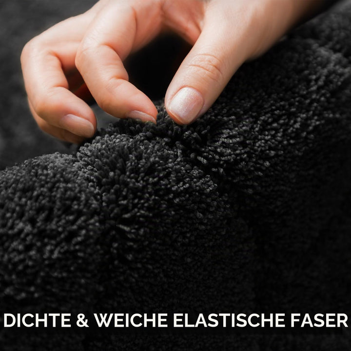 Fussmatte Innen Weicher 60 x 90 cm, rutschfeste Waschbar Türmatte Schwarz, Schmutzfangmatte Sauberla