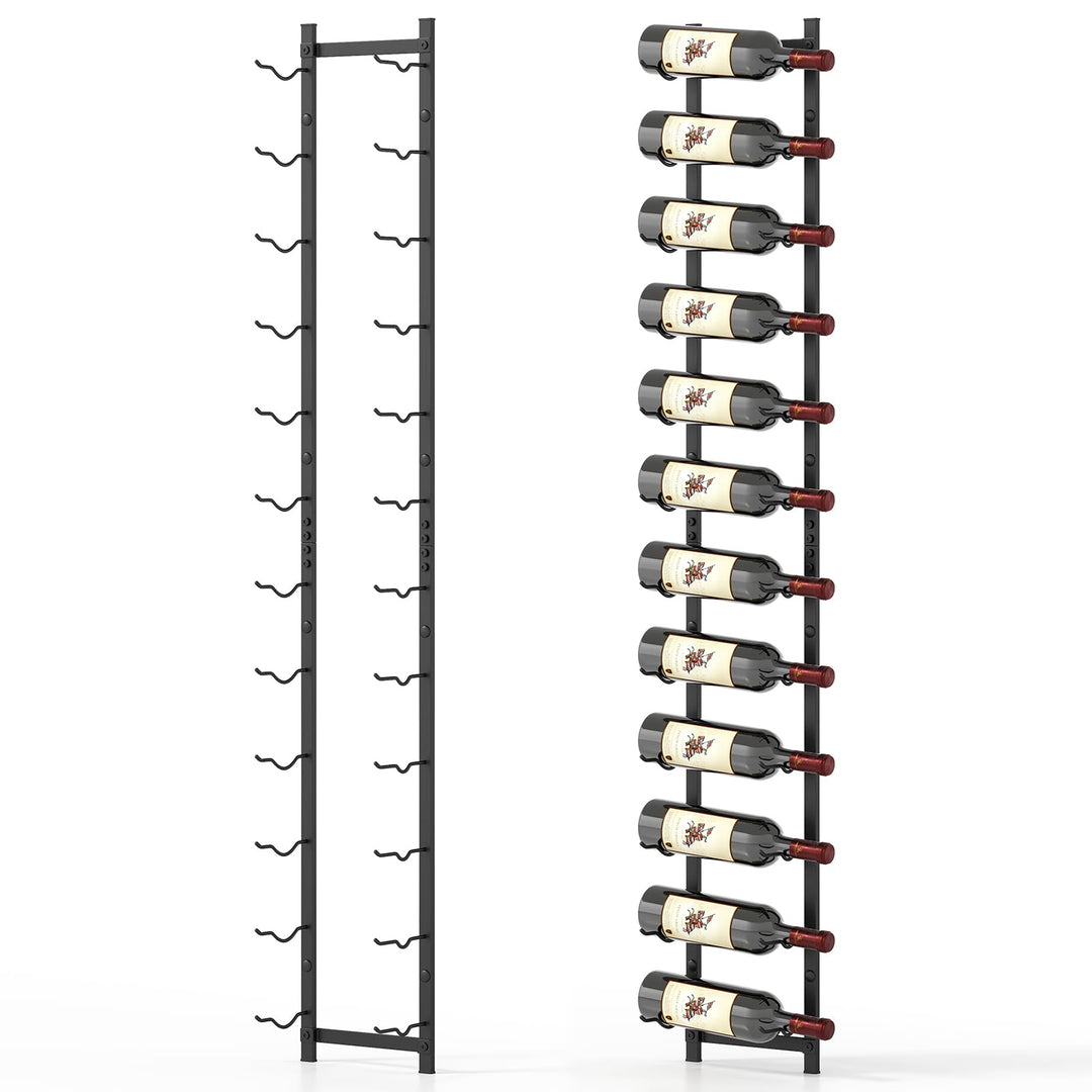 COSTWAY Weinregal Wand für 12 Weinflaschen, Flaschenhalter Metall, Flaschenregal Industrial, Aufbewa