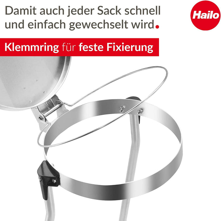 Hailo ProfiLine MSS Design XXXL Müllsackständer 120 Liter - Stahlgestell mit Klemmring - grosser Öff