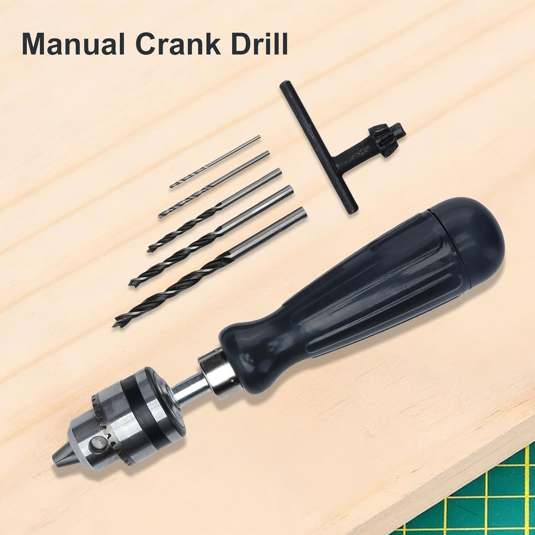 Handbohrer-Set, 0,6 bis 6 mm Kohlenstoffstahl, Handkurbelbohrmaschine, Mini-Handbohrer mit 5 Bits fü