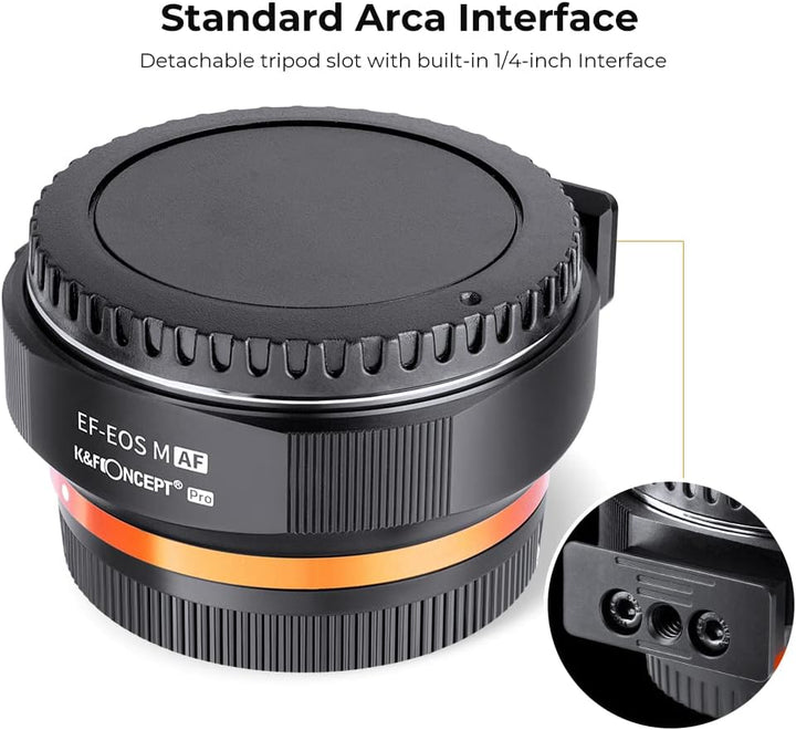 K&F Concept EF-EOS M Autofokus-Objektivadapter, Autofokus-Objektivadapter für Canon EOS EF/EF-S Obje