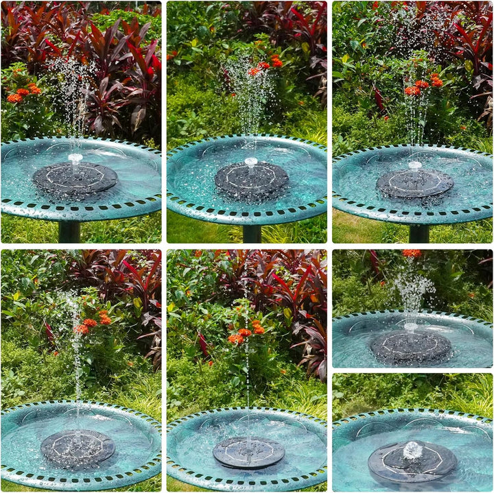 AISITIN LED Solar Springbrunnen für Aussen mit 3000mAh Akku, 3,5W Solar Schwimmender Fontäne Pumpe m