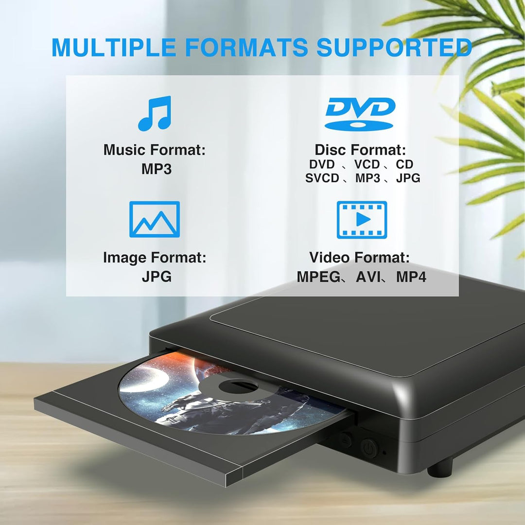 Ceihoit Mini DVD Player für TV HDMI/AV Ausgang mit Kabel enthalten, HD 1080P Upscaling, USB Eingang,