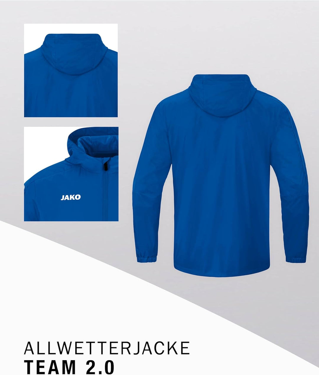 JAKO Unisex Allwetterjacke Team 2.0 Allwetterjacke (1er Pack) 128 royal, 128 royal
