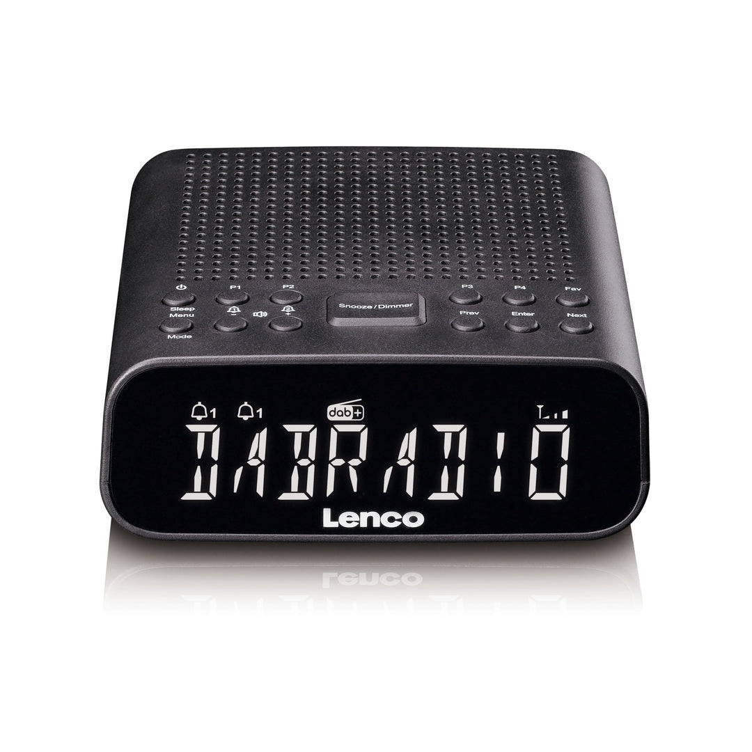 Lenco CR-606BK - Kompakter Radiowecker mit DAB+/UKW, Bluetooth® 5.3, dimmbarem LCD-Display, Dual-Ala