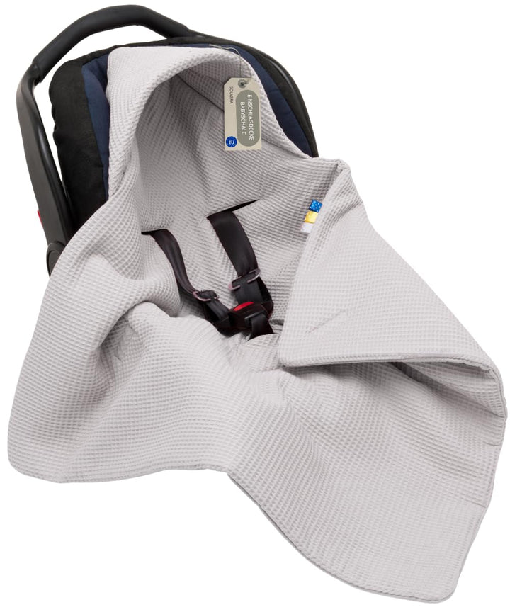 Einschlagdecke Babyschale Frühling Herbst, Reine Baumwolle ohne Polyester-Plüsch, hypoallergen, 3-Pu