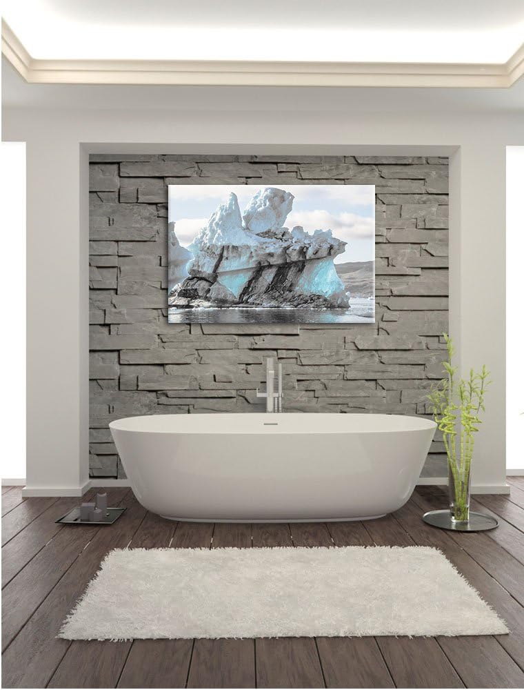 Pixxprint gigantischer Eisberg als Leinwandbild | Grösse: 100x70 cm | Wandbild | Kunstdruck | fertig