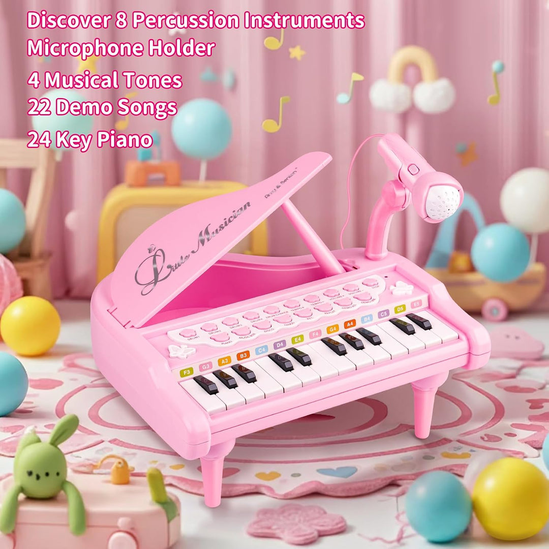 Keyboard für Kinder ab 1 2 3 - Kinderklavier ab 1 2 3 Jahre - Piano Keyboard mit Mikrofon - Musikins