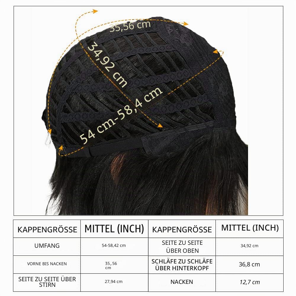 DÉBUT Echthaar Perücke mit Pony kurz Perücke Bob Pixie 10A brasilianisches Virgin Remy Hair 20cm 103