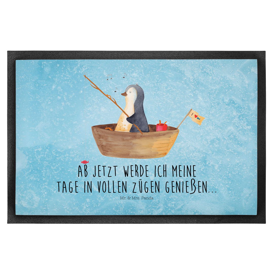 Mr. & Mrs. Panda 50 x 75 cm Fussmatte Pinguin Angelboot - Geschenk, Geschenkidee Liebeskummer, Motiv